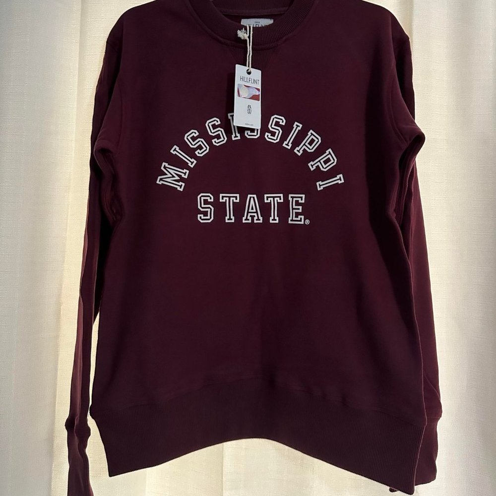 Hillflint NWT unisex small Mississippi State maroon long sleeve crewneck sweater